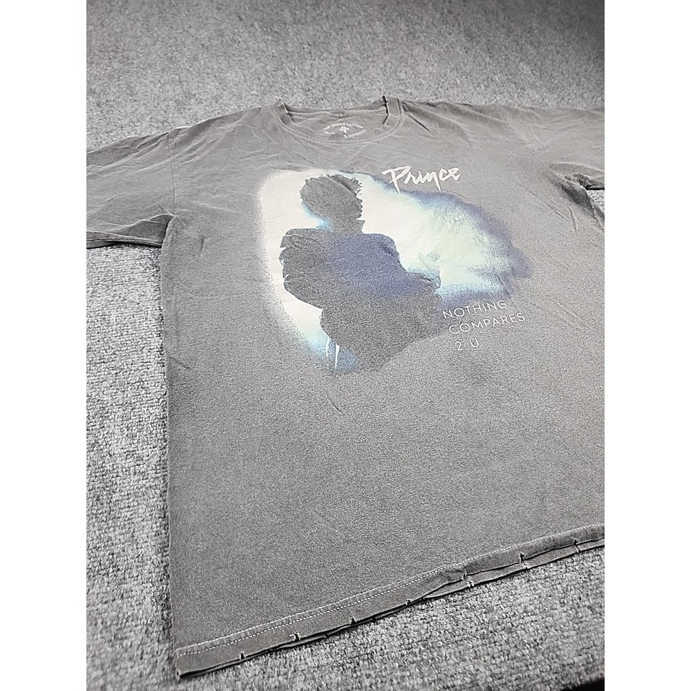 Prince‎ Nothing Compares 2 U Shirt M L Tattered Trashed Distressed Gray Concert - Picture 2 of 8